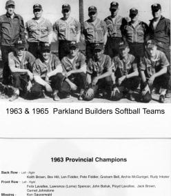 1963 & 1965 Parkland Builders Softball – Team